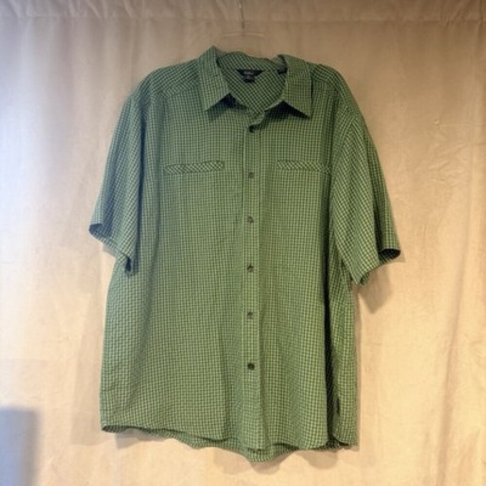 Royal Robbins Men's Green Plaid Short Sleeve Shirt Size XL Relaxed fit